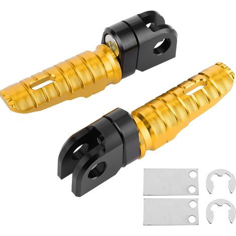 Yctze Pair of Footrests, Foot Pegs, Aluminum Alloy Pedals, Suitable for Z125 Pro, Z250 SL, Z400, Z900 (Gold) (1/5)