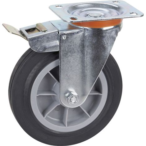 DÖRNER + HELMER Lenkrolle TPE PP-Felge Feststeller 200 mm 210 kg (1/2)