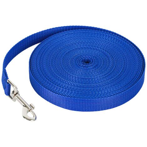 Laisse de dressage en nylon pour chiens de petite, moyenne et grande taille, laisse de 16 pieds de long pour chien/chiot, pour entraînement de rappel d'obéissance, camping (16 pieds, bleu) (1/4)