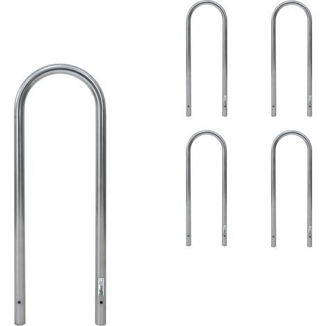 5 x Fahrradanlehnbügel 115 x 41 cm Edelstahl Ø 49 mm Einbetonieren Fahrradständer Parker Typ U (1/5)