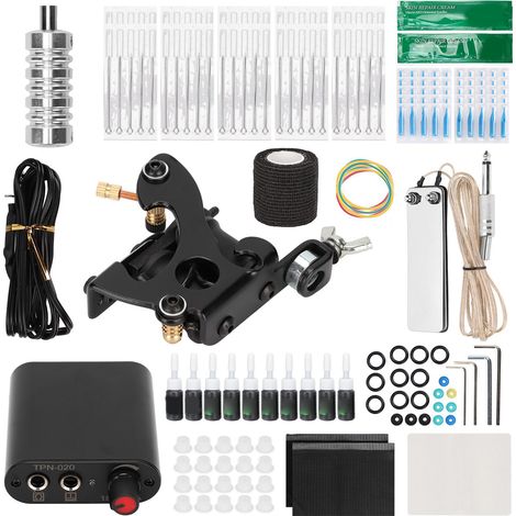 Kit de machine à tatouer à 8 bobines, mini-alimentation, machine à tatouer complète pour débutants, prise 90-265VEU (1/5)