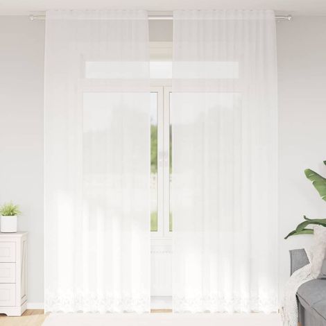 vidaXL Tenda in Pizzo con tende Bianco 150x280cm Poliestere (1/5)