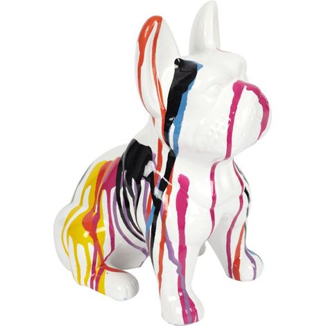 Statuette Déco "Bulldog Coulures" 30cm Multicolore (1/5)