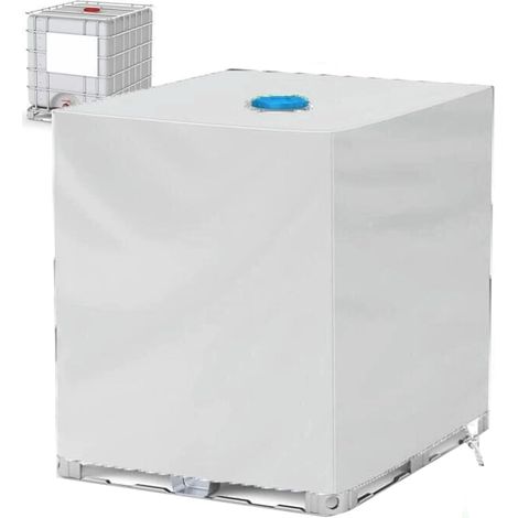 Waterproof protective cover for IBC tank, Oxford fabric with UV protection, silver, 120 x 100 x 116 cm (1/5)