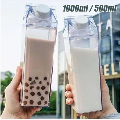 (Transparent)Bouteille à lait - Transparent - 1000ml - Étanche - Idéale pour activités de plein air - Cadeau parfait (1/4)