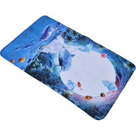 Tapis de sol antidérapant imprimé pour salle de bain et cuisine - Moquette couloir en flanelle