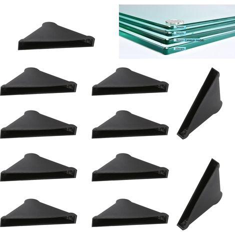 Lot de 20 protections d'angle triple pour verre tranchant, tôles métalliques, miroirs, carreaux de céramique Noir 5 x 50 mm (1/5)