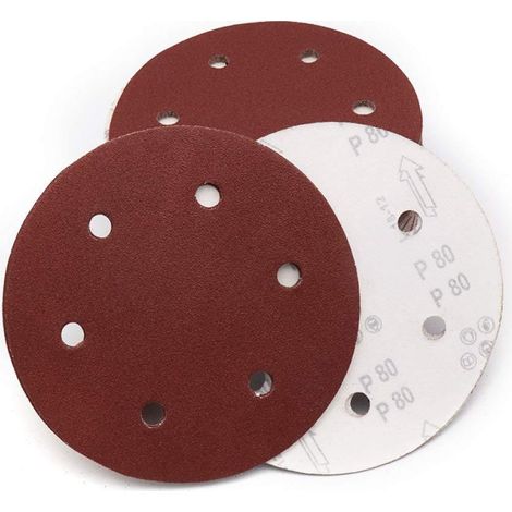Disques de papier de verre auto-adhésifs, 10 feuilles, 9 pouces, 6 trous, grain 40-2000, outil de ponçage pour meubles (1/5)