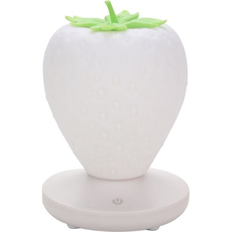 Lampe de chevet décorative à LED blanche en forme de fraise, rechargeable par USB, luminosité réglable