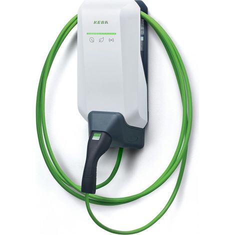 Keba Wallbox P40 11kW-3phasig 6m Kabel Weiss,BLE-WIFI,RFID,MessEV (Dienstwagen)