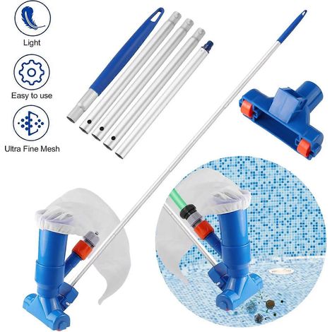 Mini aspirateur de piscine portable avec tube en 5 sections, adapté au nettoyage des piscines, version UE. (1/5)