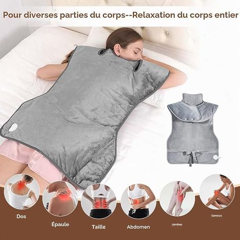 Coussin Chauffant dos, Epaule Taille et Nuque, Couverture Chauffante, 6 Modes de Chauffage, 4 RéGlages de Minuterie, Lavable en Machine, Chauffage Rapide (1/2)