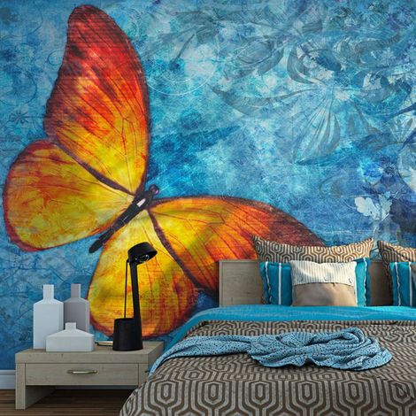 Papier peint papillon de feu - 250 x 193 cm (1/4)