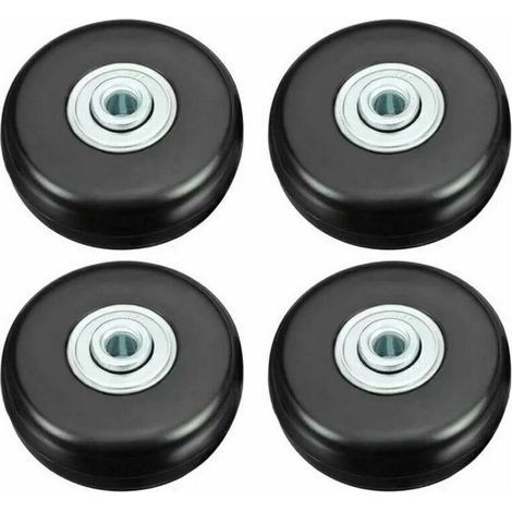 Roues de valise, roulettes de réparation de bagages robustes de 50 mm Roues pivotantes de rechange universelles silencieuses en caoutchouc Lot de 4 roulettes de rechange pour valise/bagage/sac-DP (1/4)