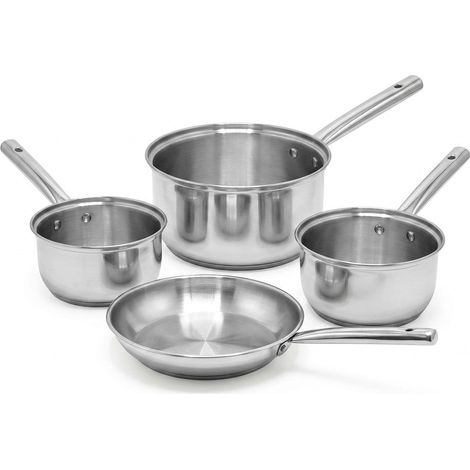 Lot de 3 casseroles 18/20/22 cm et 1 poêle 20 cm en inox Fackelmann Rhona (1/5)