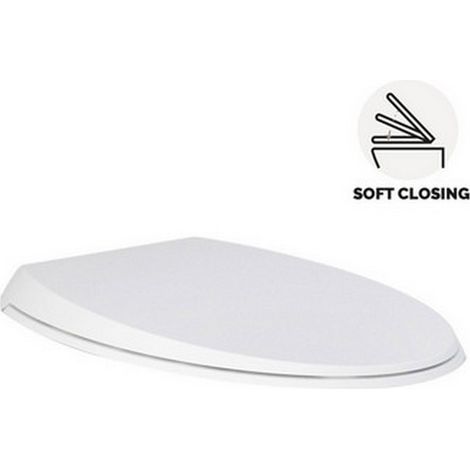 Sedile wc bianco opaco serie Cloud con soft closing (1/4)