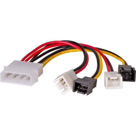 Cavo Molex - 2 cavi di alimentazione per ventola Akyga AK-CA-34 a 3 pin, 12V 5V, 15 cm