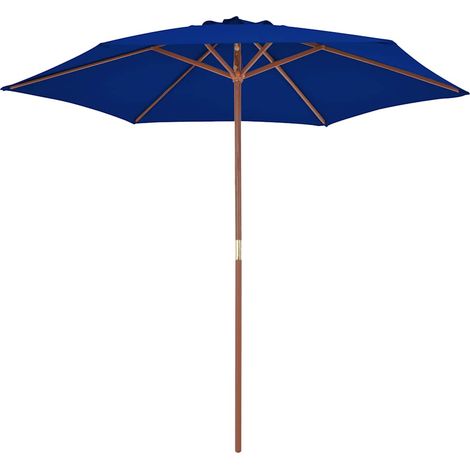 Ombrellone  Parasole da Giardino con Palo in Legno Blu 270 cm (1/5)