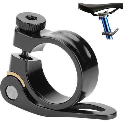 Collier de Selle de Vélo en Alliage d'Aluminium Collier de Serrage, Clip de Tige de Selle,Collier de Serrage pour Selle de Vélo en Alliage d'Aluminium, Serrage de Tige de Selle à Dégagement, 34,9 mm (1/5)