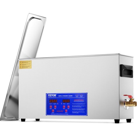 Vevor – Nettoyeur à ultrasons 10 L – 300 W – Fréquence 40 kHz – Nettoyage à chaud jusqu'à 80 °C – Acier inoxydable 304 – Pour pièces de pistolet