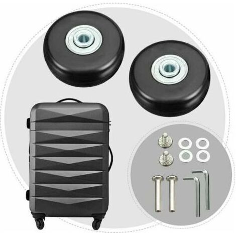 Roulette de valise 50mm – Caoutchouc muet – Charge jusqu'à 51kg – Pack de 4 roulettes pivotantes – Remplacement facile pour bagages (1/5)