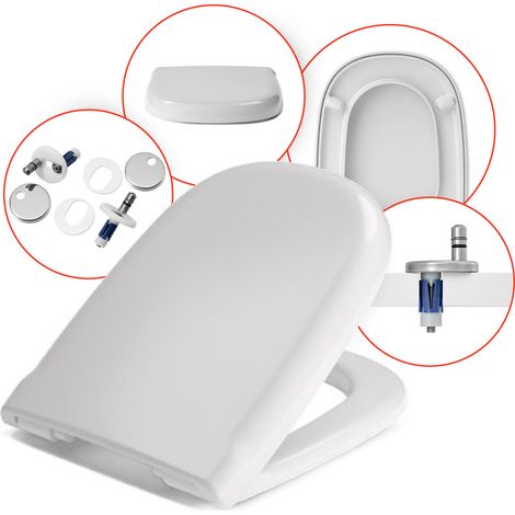Hamberger  Abattant WC Dama - 43 cm - Antibactérien - Mécanisme silencieux - Facile à nettoyer