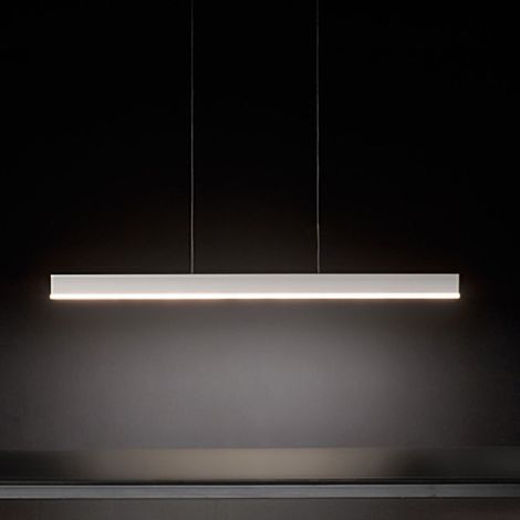 Riga Suspension Led 40W 3551 Lumens 3000K Aluminium Blanc Mat Diffuseur Satiné Design Linéaire Moderne Pour Intérieur 120X1X250 Cm (1/3)