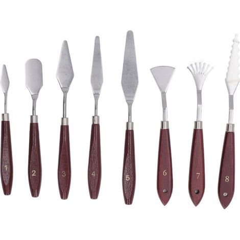 8 Pièces Couteaux à Peinture en Acier Inoxydable, Spatules Palette pour Mélange et Application de Couleurs Artistiques (1/5)