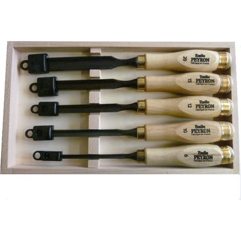 Coffret de 5 gouges de sculpteur - EMILE PEYRON - 1112