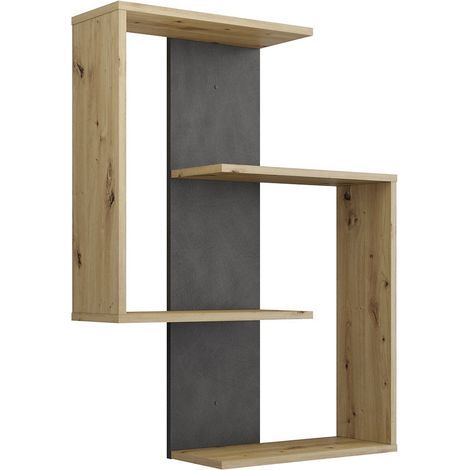 Etagère design 65x19,7x84,9 cm chêne et anthracite (1/7)