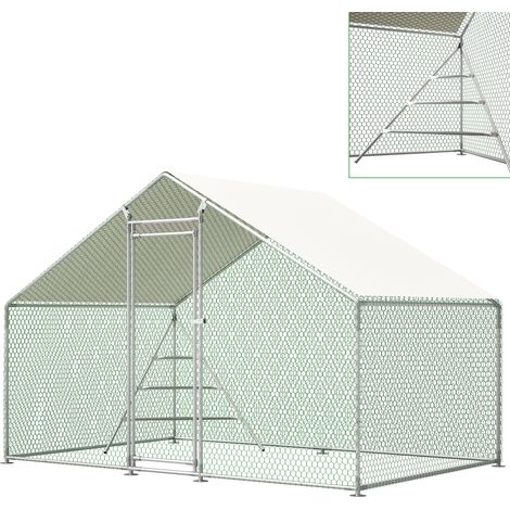 Verzinkter Hühnerstall 3 x 2 x 2 m mit PE-Dach und Kletterleiter (1/5)
