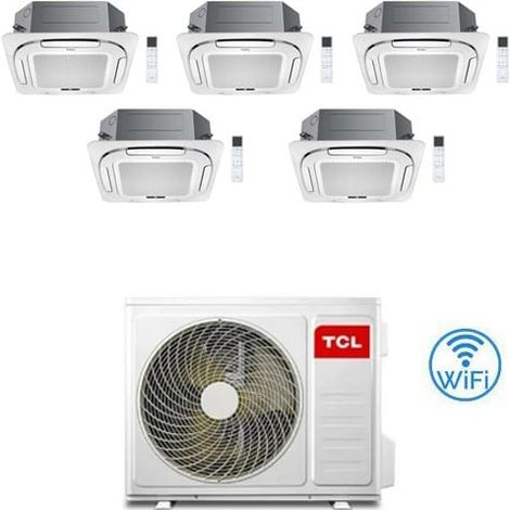 Climatizzatore Condizionatore TCL Cassetta 4 Vie Compact Wi-Fi R32 Penta Split Inverter 9000 + 9000 + 9000 + 12000 + 12000 BTU con U.E. MT4250 Classe A++/A+ NOVITÁ