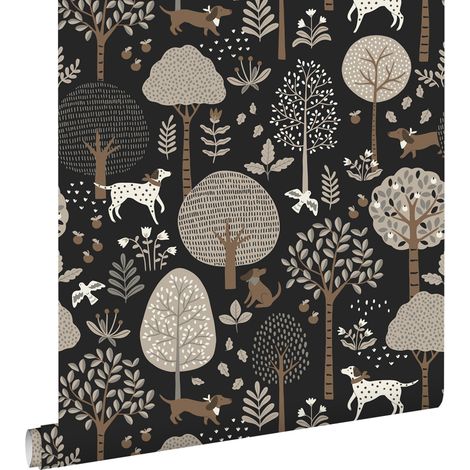 papier peint chiens noir - ESTAhome (1/5)