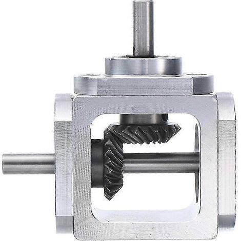 Réducteur à engrenages coniques à angle droit de 90°, rapport 1:1, arbre de sortie unique avec engrenage conique à 20 dents, robuste et de précision. (1/5)