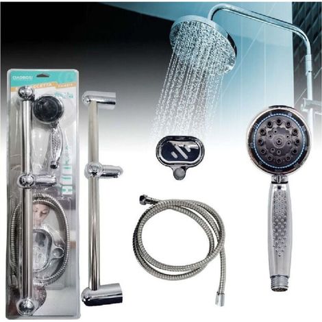 Vtizikl Set Asta Doccia Doccetta Regolabile 1,5mt Tubo Flessibile Con Barra Bagno Tx-9219 - (1/4)