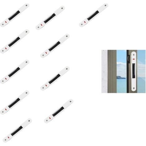 10PCS Serrure de Porte Coulissante, Raccords de Quincaillerie de Verrouillage Simple de Fenêtre de Porte Coulissante en Verre d'acier Inoxydable de Ménage (1/5)
