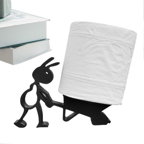 Porte-essuie-tout antique noir nordique, étagère de rangement vintage pour papier toilette (1/5)