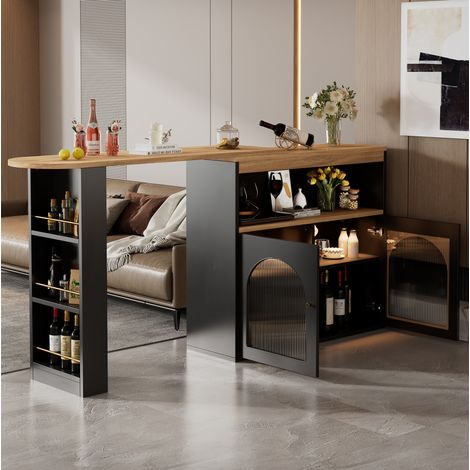 Tisch Esstisch ausziehbar Stauraum 138 193 cm Schwarz OKMYHOME (1/5)