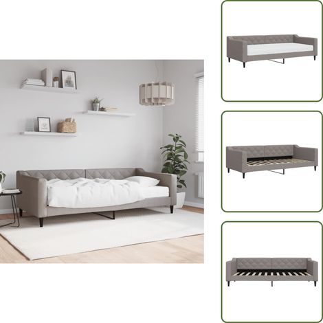 Lit - vidaXL Lit de jour avec matelas taupe 90x200 cm tissu - Matelas (1/5)