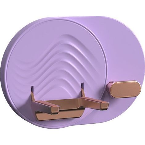 Wandmontierter Haartrocknerhalter, platzsparend, mit freier Kabelaufbewahrung, Haartrocknerhalter fürs Badezimmer (Lila) (1/5)