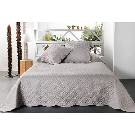 Boutis contemporain gris - 250x260cm - Gris
