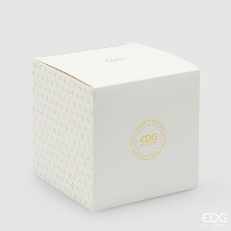 EDG Enzo De Gasperi Scatola Bomboniera H 16,5 Cm L 16,5 Cm L. 16,5 Cm Avorio Logo Edg Oro Scatola Regalo