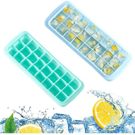 Eisform – Flexibles Silikon mit Deckel – Stapelbar – 24 Fächer – Für Eiscreme, Früchte, Joghurt – 1 Stück (1/5)