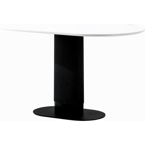 TABLE OVALE Maxim noir et blanc 120x70cm moderne (1/5)