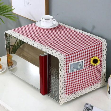 Housse Pour Four Micro-Ondes - Coton Naturel - 100 x 35 cm - Protection Antipoussière Et Anti-Huile - Décor Cuisine - 1 Pièce