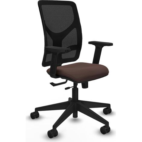 Silla de oficina piqueras y crespo Motilla marron oscuro simil piel (1/2)