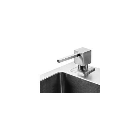Distributeur de Savon Encastrable Nickel Brossé Acier Inoxydable, Design Recharge Facile, Idéal pour Cuisine