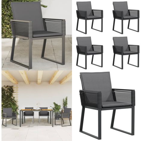 Chaises de jardin lot de 4 avec coussins noir résine tressée - Chaise De Jardin - Fauteuil De Jardin - Mobilier De Jardin - Salon De Jardin - Décoration Extérieure - Home & Living (1/5)