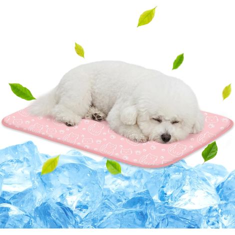 Tapis rafraîchissant pour animaux - Tapis rafraîchissant en soie glacée, adapté aux chats et aux chiens, couverture rafraîchissante portable et lavable (1/5)