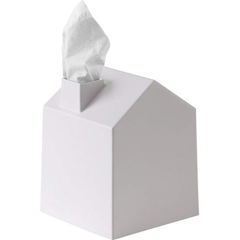 Boîte à mouchoirs en forme de maison, blanche, pour boîtes carrées. (1/5)